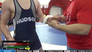 Cadet 145 Peter Hansen Hudson Vs Adam Ahrendsen Knights Wrestling Club [upl. by Shoifet]