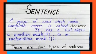 What is Sentence  Definition of Sentence in english  Types of sentences  Sentence kise kahate hai [upl. by Ateuqram]