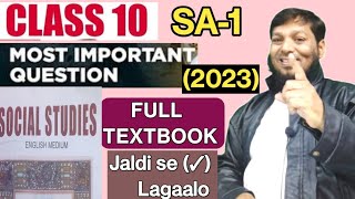 10th Class SOCIAL  SA1  Most IMPORTANT QUESTIONS  Full TEXTBOOK Jaldi se ticket ✓ Lagalo [upl. by Ellinad]