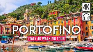 PORTOFINO Italy 4K Walking Tour  Captions amp Immersive Sound 4K Ultra HD60fps [upl. by Lavella]