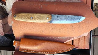 Knife Making Forging bushcraft knife from a car spring [upl. by Jacobba]