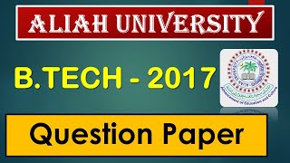 AUAT  2017 Question Paper BTech  Aliah University  Lateral Entry  Engineering [upl. by Laban]