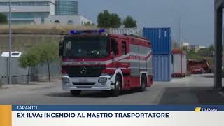 Taranto Ex ilva incendio al nastro trasportatore [upl. by Bosson]