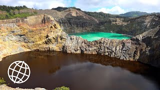 Tricolored Crater Lakes of Mt Kelimutu Indonesia Amazing Places 4K [upl. by Heindrick]