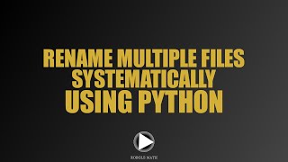 How to Rename Multiple Files Using Python [upl. by Fayina]