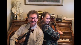 Handel Bouree Suzuki Book 2 Dad and Daughter Violin Duet [upl. by Sebastian]