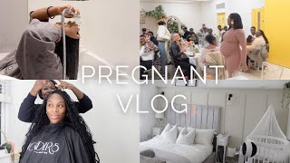 PREGNANT VLOG 5  PREP WITH ME FOR LABOUR NESTING PREGNANCY WEEK 3637 BABY SHOWER [upl. by Nirrol]