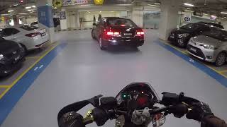 Aprilia Dorsoduro 750 Yoshimura Exhaust  Underground Parking [upl. by Edyaw579]