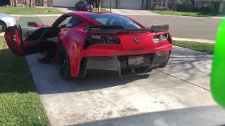 C7 Z06 Corvette with long tube headers 3quot X pipe and gutted out mufflers Insane Sound [upl. by Timothee]