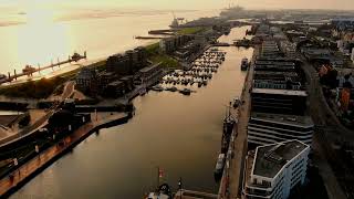 Marina Bremenhaven by Dusk  Bremerhaven Cinematic Drone Shots  DJI Mavic Air [upl. by Adihsar]