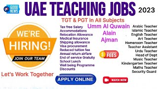 UAE Private Schools Hiring Teachers 202324Apply Online OVERCOMEJOBS [upl. by Martella]