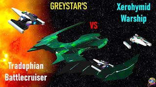 Greystars Tradophian Battlecruiser VS 3 Xerohymid Warships  Both Ways  Star Trek Starship Battles [upl. by Dyann]