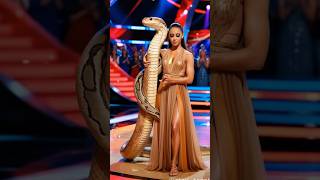 Girl dancing with Desert kingsnake AGT fusion live agt shorts [upl. by Tennes469]