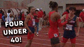 Fastest US High School Boys 4x100m Race EVER Four Teams Go Sub40 In Epic Texas UIL 6A Final [upl. by Baer]