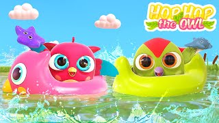 Baby cartoons for kids amp Hop Hop the owl full episodes Learning baby videos amp water toys [upl. by Ramed]