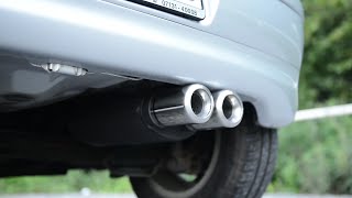 ULTER Sport Sound Sportauspuff auspuff Endschalldämpfer 2x80 Toyota Yaris P1 13 WGVIDEO wg video [upl. by Creath]