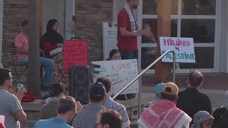 Hundreds gather in old Hilliard for stand in solidarity with Gaza [upl. by Nnaed924]