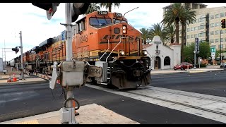 BNSF HBARSTO at Tulare Street Crossing  Fresno California [upl. by Tarton]