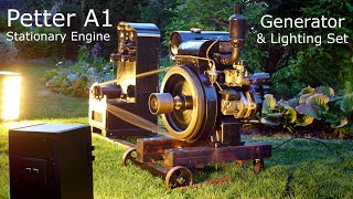 Vintage Engine  Petter A1 Stationary Engine amp Homemade Generator  How to Start a Petter A1 [upl. by Nagap256]