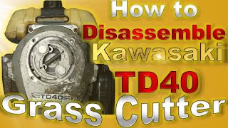 How to disassemble Kawasaki TD40 brushcutter engine [upl. by Dimond]