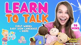 Learn to Talk  Baby Learning 2  First Words for Babies amp Toddlers  Sign Language for Babies [upl. by Stacey725]