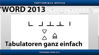 Tabulatoren ganz einfach Microsoft Word 2013 [upl. by Thetis]