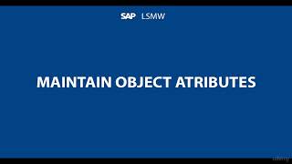 LSMW DAY4  Maintain Object Attributes  LSMW sapproject saps4hana 2025 [upl. by Inod132]