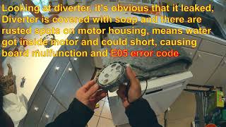 Bosch dishwasher E05 error How to Clean inlet valve Replace diverterwater distributer Solved [upl. by Wareing]