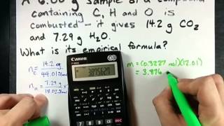 Empirical Formula from Combustion  Carbon Hydrogen AND oxygen [upl. by Nemraciram]