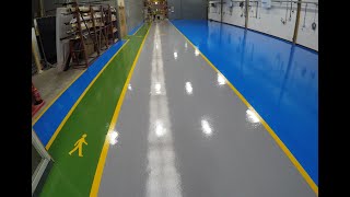 Epoxy resin floor coating Manchester installation of a slip resistant resin workshop flooring [upl. by Machute90]