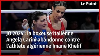 JO 2024  la boxeuse italienne Angela Carini abandonne contre lathlète algérienne Imane Khelif [upl. by Niboc]