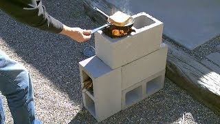 The quot4 Blockquot Rocket Stove  DIY Rocket Stove  ConcreteCinder Block Rocket Stove  Simple DIY [upl. by Eillo]