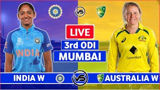 India W vs Australia W 3rd ODI Live  IND W vs AUS W 3rd ODI Live Scores amp Commentary  1st Innings [upl. by Docile]