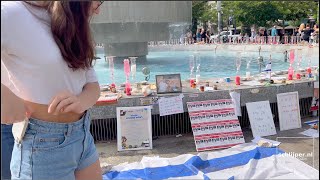 Dizengoff Square Tel Aviv remembrance site for the 240 hostages [upl. by Linnet]