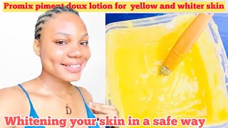 HOW TO PROMIX PIMENT DOUX LOTION FOR A WHITER AND YELLOW SKIN TONE  WHITENING BODY LOTION [upl. by Ayikal]