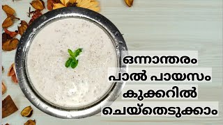 Paal Payasam in Cooker  4 ചേരുവകൾ കൊണ്ട് പാൽ പായസം കുക്കറിൽ ചെയ്തെടുക്കാം  Cooker Payasam Recipe [upl. by Anoyi]