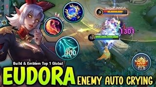 100 ENEMY SHOCKED😂 EUDORA BEST 1 SHOT BUILD amp NEW EMBLEM REAL MONSTER  BUILD TOP 1 GLOBAL EUDORA [upl. by Sallee]