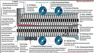 Rotary Tablet PressMultiStation Tablet Press ComponentsFunctional Parts of a Rotary Tablet Press [upl. by Eiznekcam990]