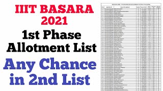 IIIT BASARA 1st Phase allotment list amp what about 2nd phase list [upl. by Reuben]