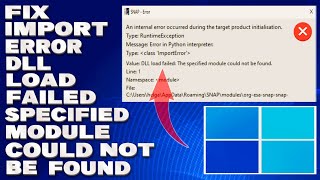 How To Fix ImportError DLL Load Failed The Specified Module Could Not Be Found Solution [upl. by Cordie]