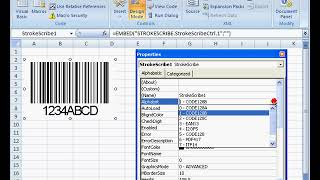 Making Barcode in Excel 2007 with StrokeScribe ActiveX [upl. by Benito]