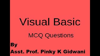 40 MCQs on Visual Basic [upl. by Gmur]