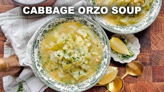 Healthy Lemony Cabbage Orzo Soup [upl. by Annay]