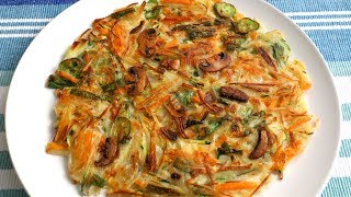 Vegetable Pancake Yachaejeon 야채전 [upl. by Stanway54]