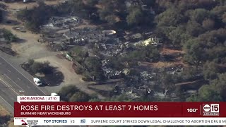 Rose Fire near Wickenburg destroys 15 structures 7 of which are homes officials say [upl. by Marl]