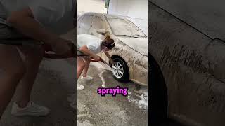 Worlds Dirtiest Car gets Cleaned 😱❤️ shorts [upl. by Adela]