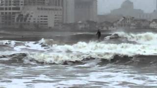 Noreaster attracts thrillseeking NJ surfers [upl. by Donaugh732]