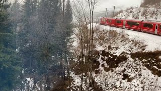 Bernina Express Switzerland on December 13 2023 [upl. by Nerhe]