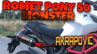 Romet Pony 50 Monster AKRAPOVIC EXHAUST [upl. by Pan739]