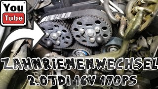 Audi A3 8P 20 Tdi BMN 16V Zahnriemenwechsel  Wasserpumpe  Vw Seat Skoda  Timingbelt  Waterpump [upl. by Crowns]